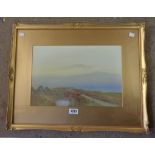 Reginald Daniel Sherrin: a gilt framed and slipped gouache entitled 'Evening near Widdicombe in