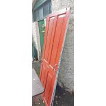 Two old painted pine panel doors