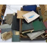 A box containing a large collection of mainly early to mid 20th Century family photograph albums