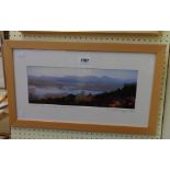 David Briggs: a framed coloured print entitled Coniston Water and Fells from Bethecan Moor