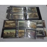 A black ring bound album containing a collection of 120 mainly Westcountry postcards, street scenes,