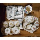 Two continental porcelain dressing table sets - sold with a similar part set, etc.