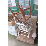 A Victorian horsehair armchair - for reupholstery and restoration - sold with a bentwood framed