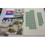 A vintage sketchbook containing mint full and part sheets of Nyasland postage stamps including