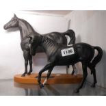 A Beswick Connoisseur model Morgan horse 'Tarryall Maestro' on wooden plinth with label - sold