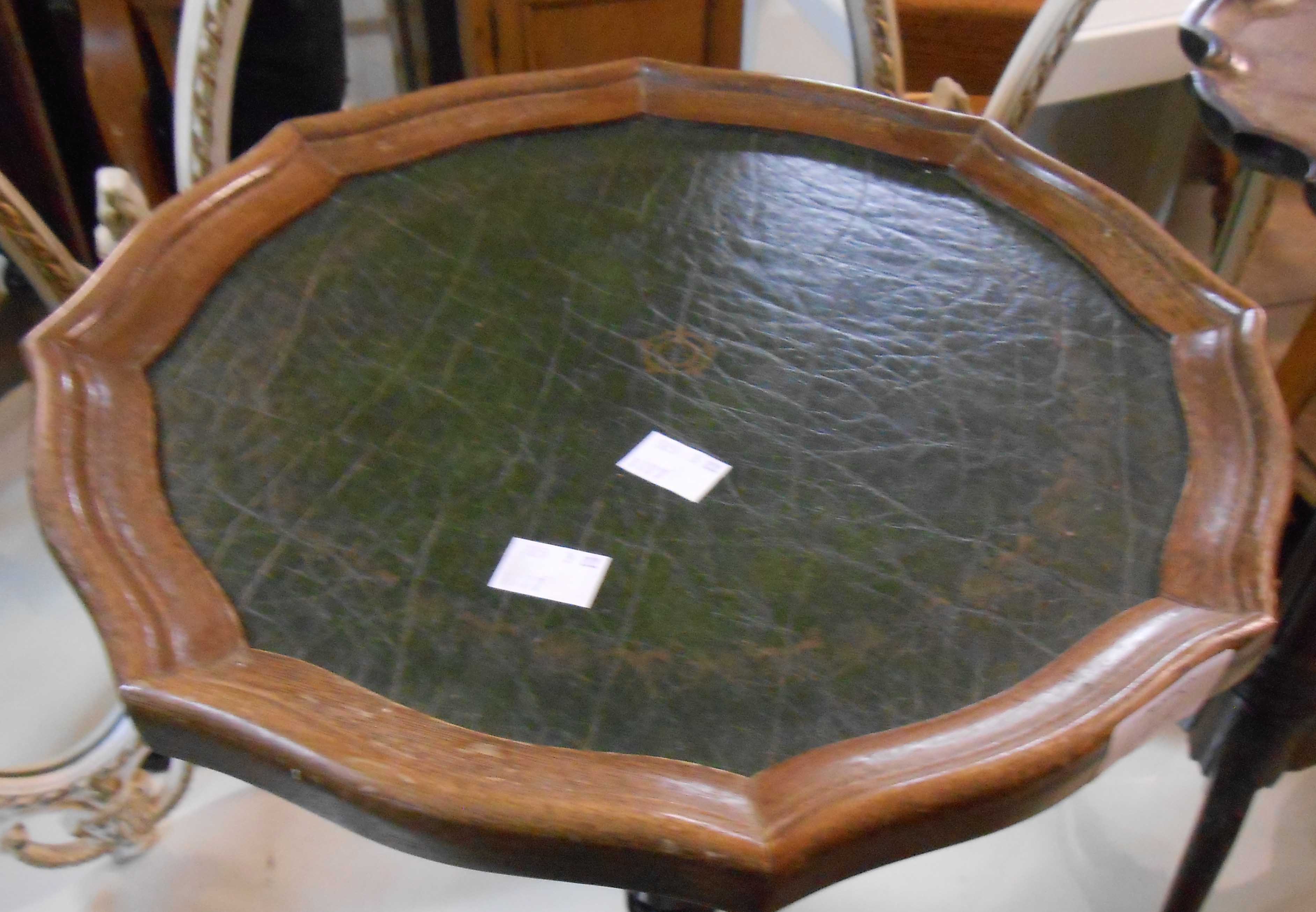 A pair of reproduction mahogany pedestal wine tables - sold with another with inset top - Image 2 of 3