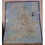 An old printed tin Michelin Map of Britain sign - 1966 edition