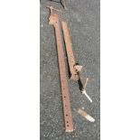 Two old cast iron sash clamps - one a/f