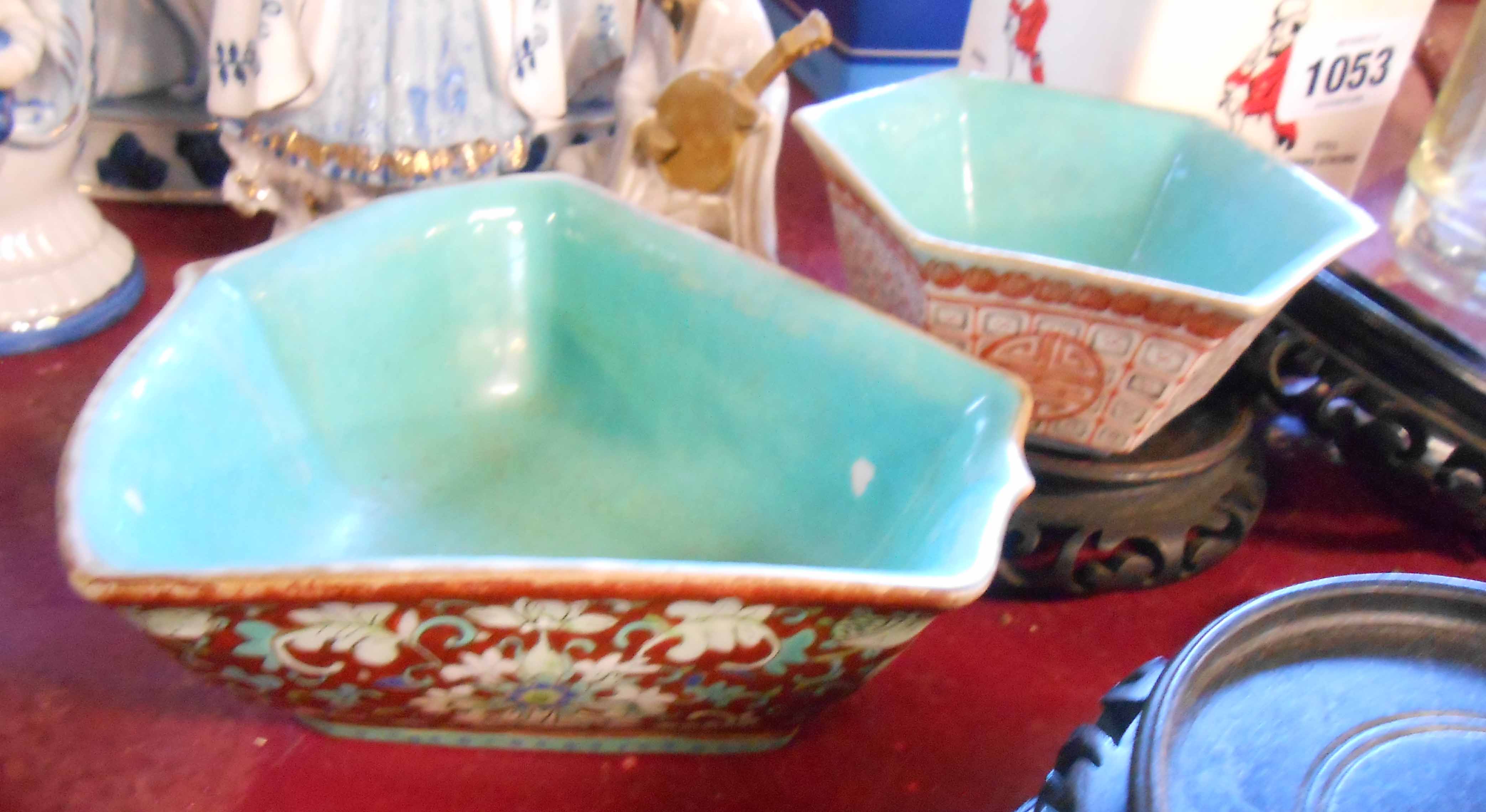 A selection of late 20th Century Chinese ceramics - sold with a pair of silver topped blue and white - Image 5 of 7