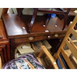 An 86cm 19th Century mahogany fold-over tea table, set on chamfered and bracketed square tapered