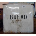 An old enamel bread bin