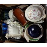 A box containing a quantity of ceramic items