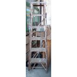 A vintage Hatherley Jones Patent wooden skeleton stepladder