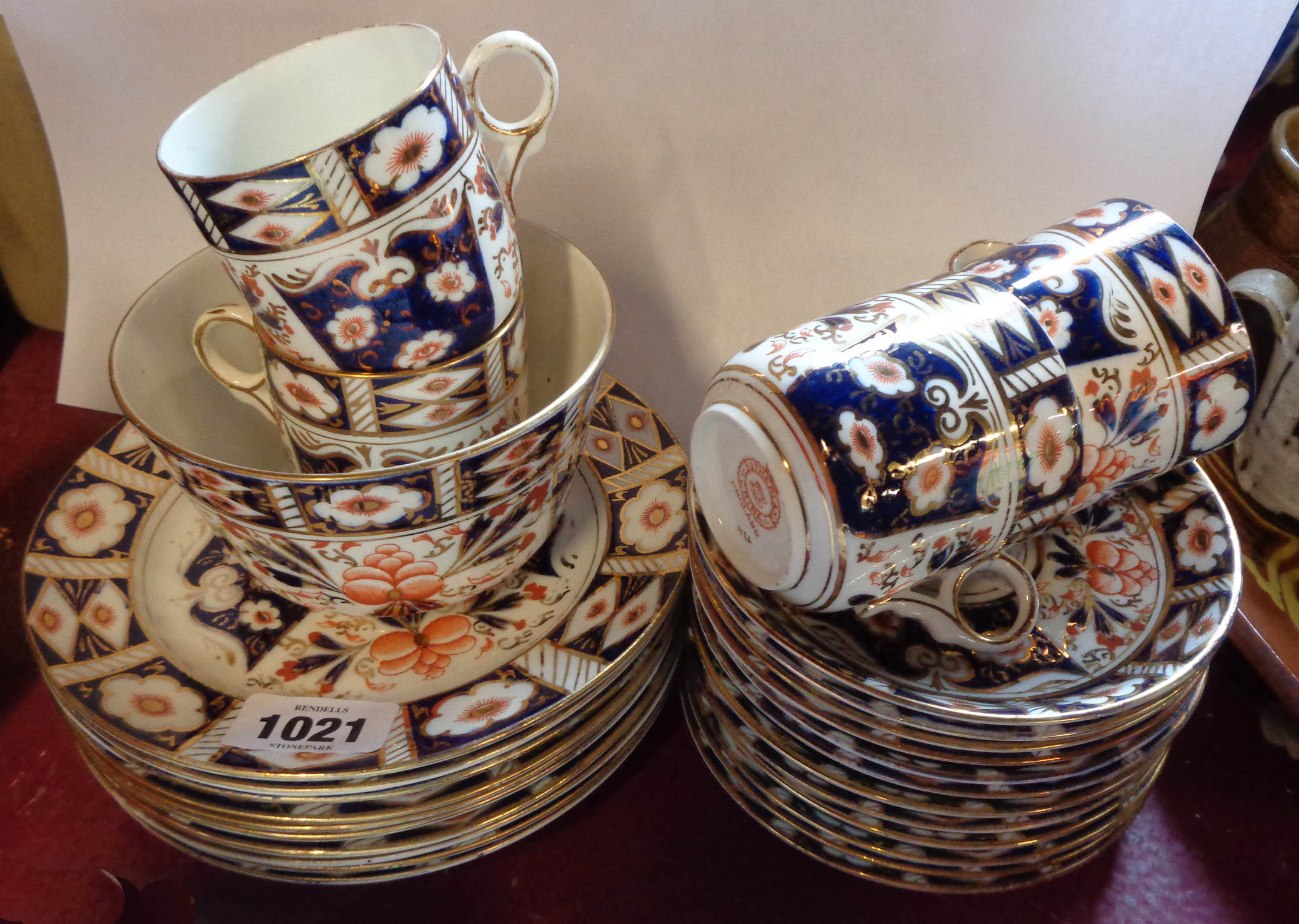 An early 20th Century Sutherland China part tea set with an Imari pattern decoration