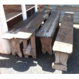 Four antique pine forms