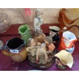 A selection of ceramic items including Toby and character jugs, etc.