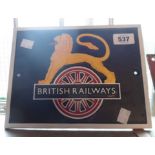 A modern painted cast iron British Railways sign