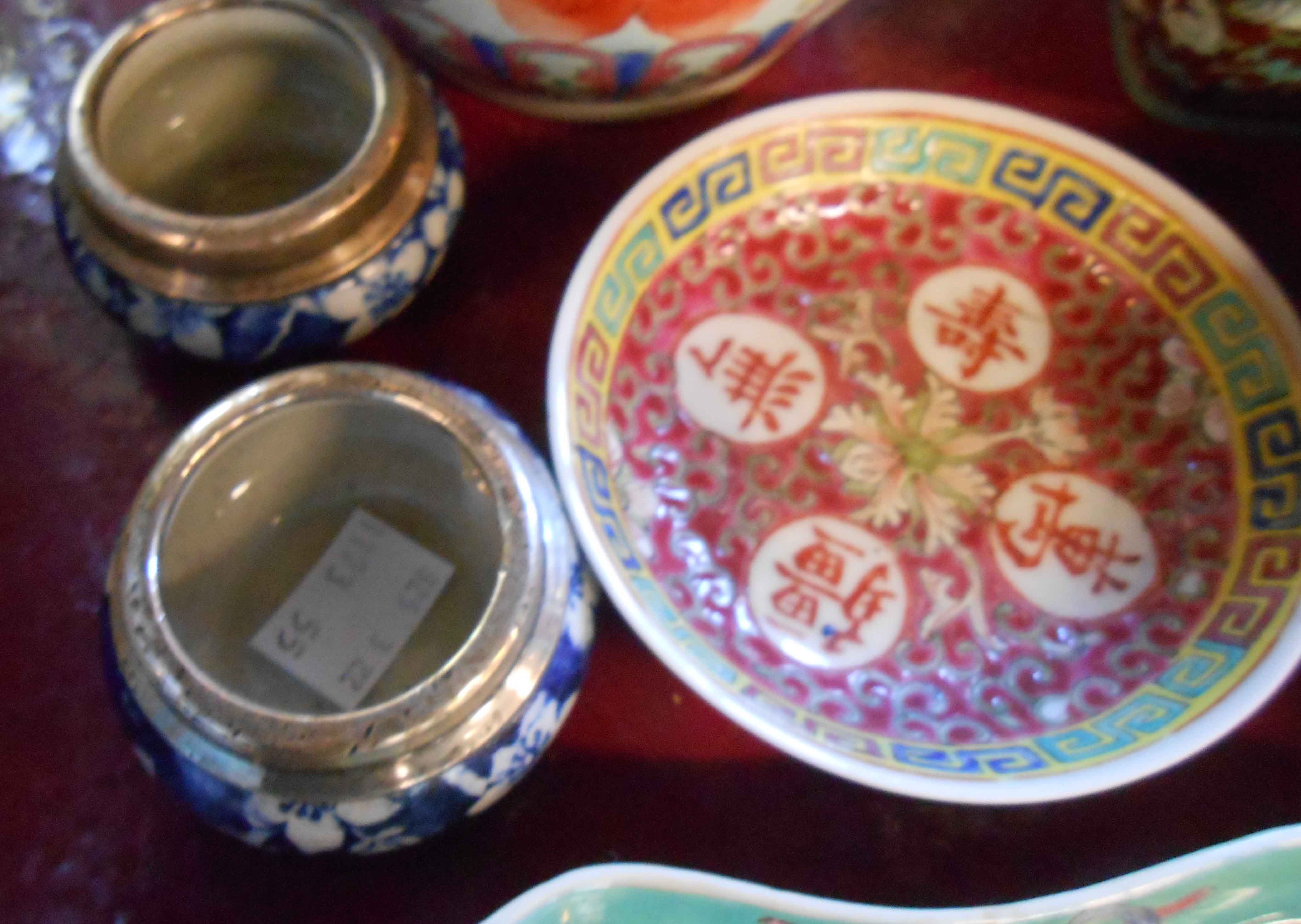 A selection of late 20th Century Chinese ceramics - sold with a pair of silver topped blue and white - Image 4 of 7