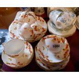 A small quantity of Art Deco style Diamond China teaware including coffee cups and saucers,