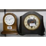 A vintage Smiths Enfield bakelite cased mantel timepiece with eight day movement - sold with an