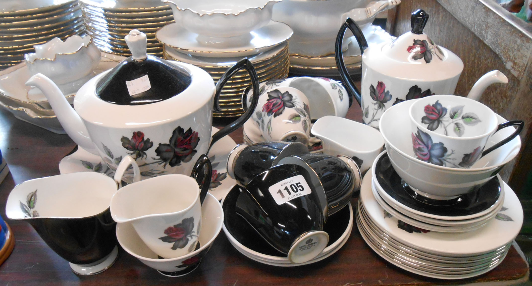 A quantity of Royal Albert tea and coffee ware in the Masquerade pattern including teapot, coffee