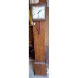 A 1930's oak cased granddaughter clock with square dial mark for Lisle & Sons, Exeter, with