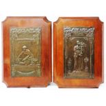 Hamo Thornycraft: a pair of Art Nouveau period cast bronze trophy plaques, each mounted on a
