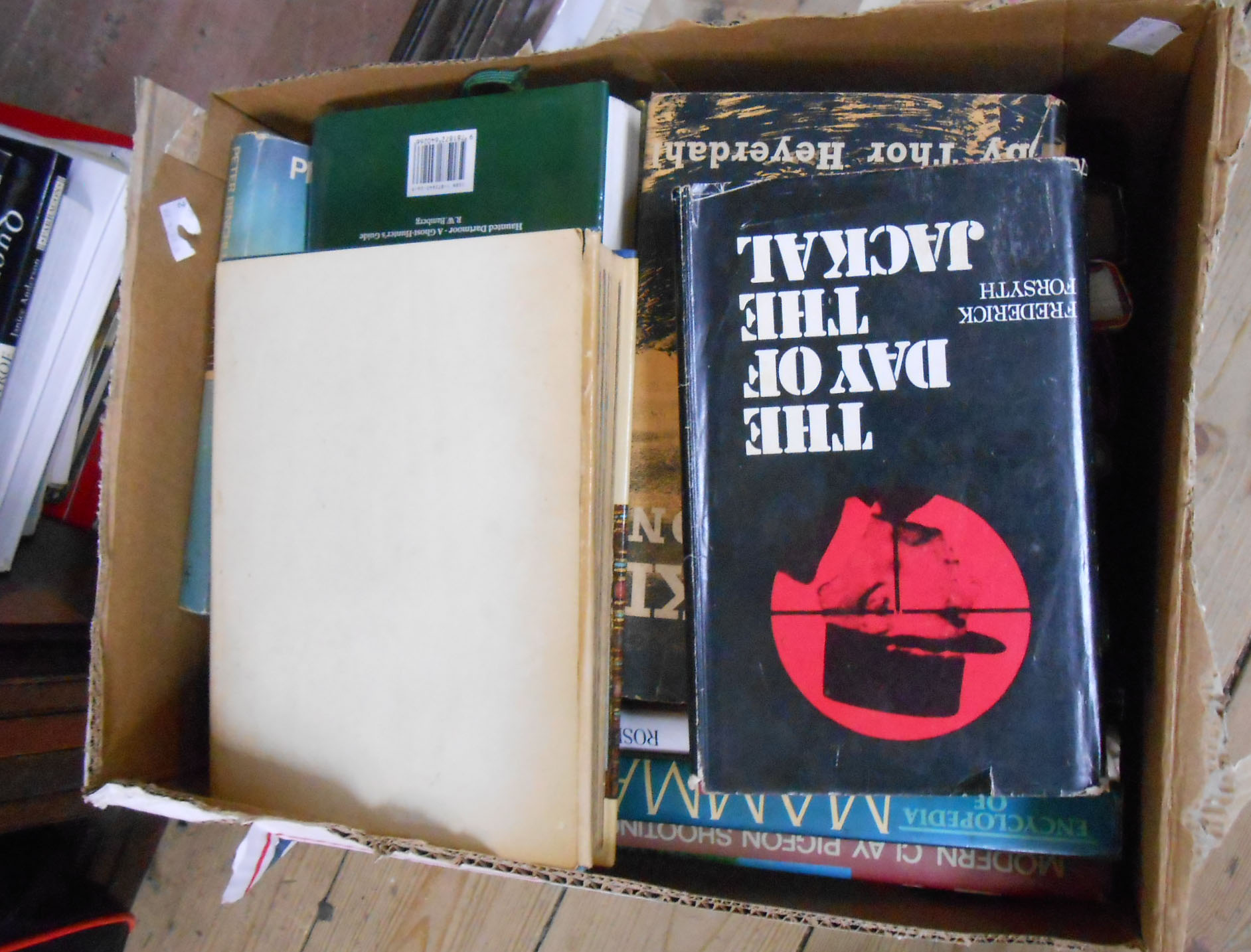 A box containing a selection of mainly vintage hard back books including local interest, Thor