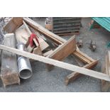 A large quantity of Victorian deconstructed church pews including ends, backs, seat parts - for