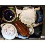 A box containing a quantity of ceramic items
