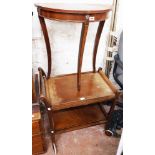 A small reproduction mahogany demi-lune side table