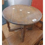 A vintage oak tea table by 'Fine Lady', set on moulded supports