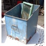 A galvanised two handled log box - sold with an old mirror