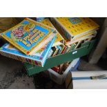 A box containing a quantity of children's books and annuals including Dr Who, Space 1999, etc. -