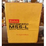 A boxed vintage Kodak Instamatic M55-L Super 8 movie projector