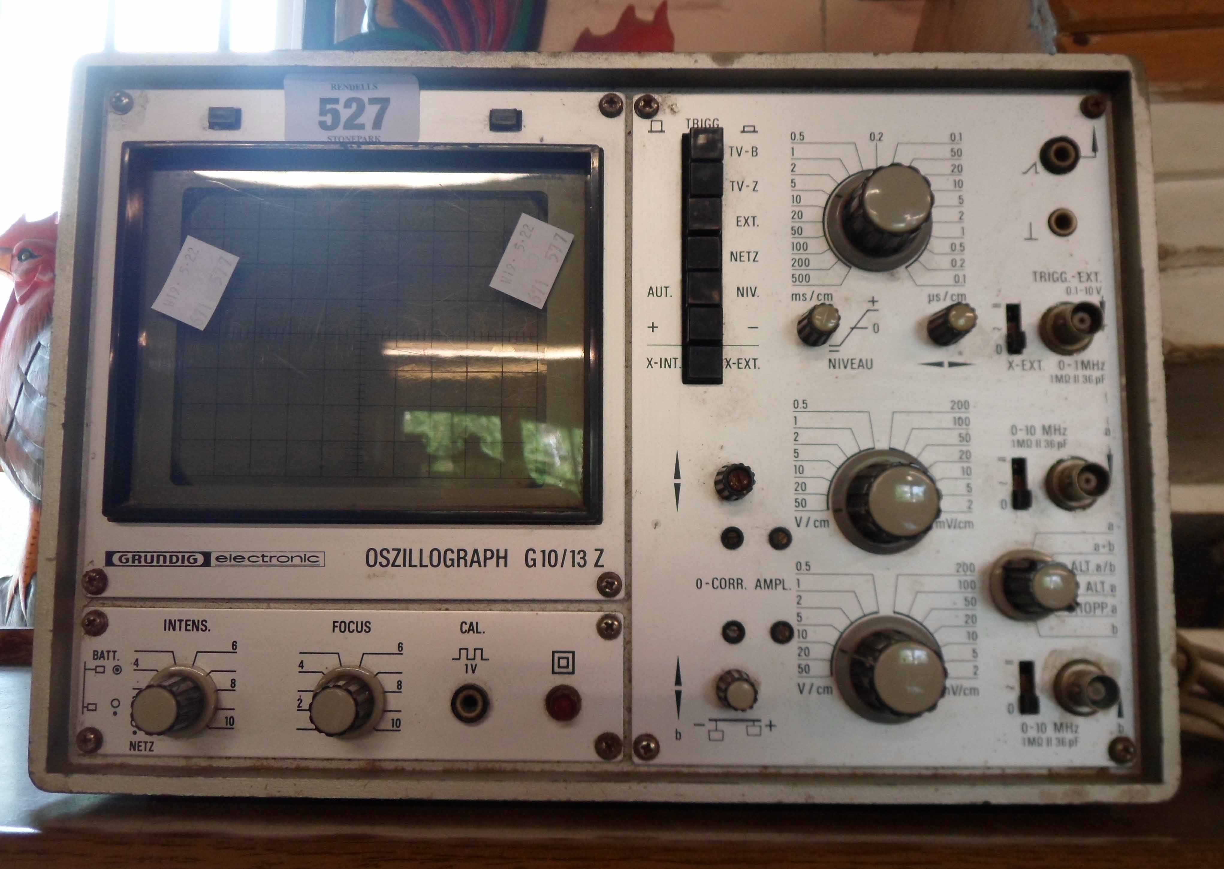 A vintage Grundig electronic oszillograph G10/13Z for testing televisions