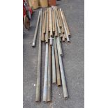 A quantity of scaffolding poles