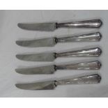 Five matching silver handled fruit knives