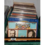 A crate containing a large quantity of assorted LP records including easy listening, jazz, pop,