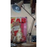 A vintage Model 90 anglepoise lamp in light brown colourway