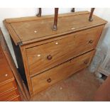 A 1.28m Victorian stripped mahogany adapted chest of two long deep drawers