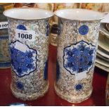 A pair of James Kent pottery vases decorated in the Osaka pattern