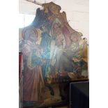 A 19th Century painted wooden panel depicting The Exodus of Nazareth with overall gilt and