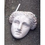 A garden wall planter in the form of a classical maiden's head