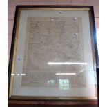 A framed and glazed ordnance survey sheet map of Buckfastleigh and surrounding environs