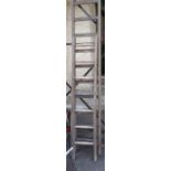 An old wooden extending ladder - for decorative use only