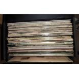 A record case containing a quantity of mainly easy listening LP records