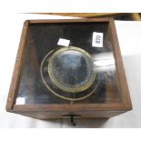 A WWII period Type PBM gimbal compass from a Supermarine Spitfire aircraft in later wooden box