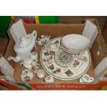 A box containing a quantity of crested china and other ceramics