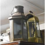 A Victorian ship's wardroom lamp by Ely Griffiths & Sons Birmingham - sold with an Edwardian ship'